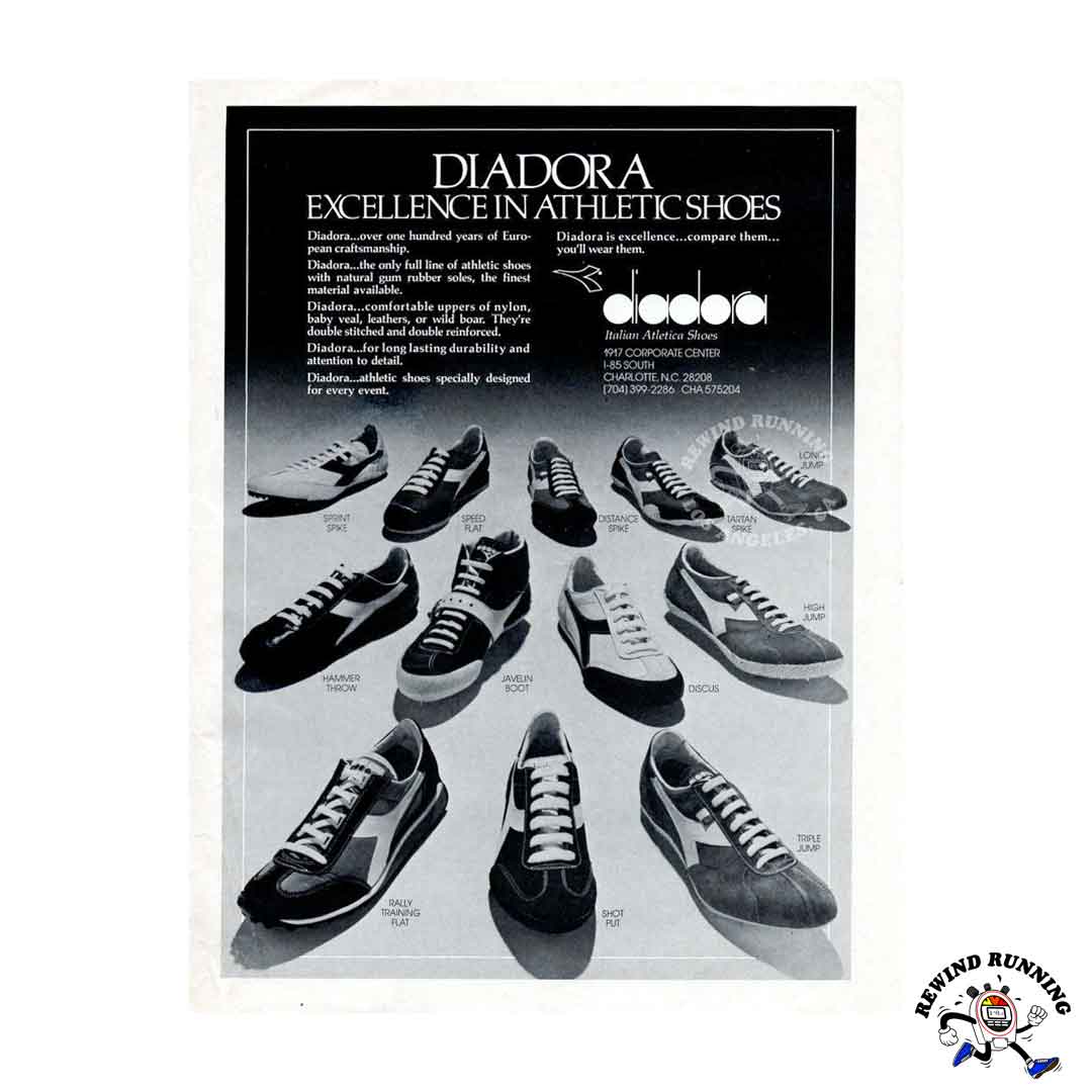 Diadora Excellence in Athletic Shoes 1978 Men's Vintage Running 70s Sneakers Print Ad