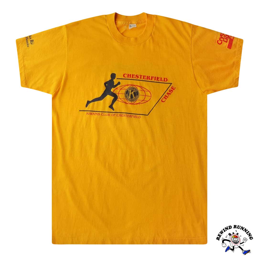 KangaROOS Sneakers Vintage 80s Chesterfield Chase Men's Yellow Running T-shirt Size XL