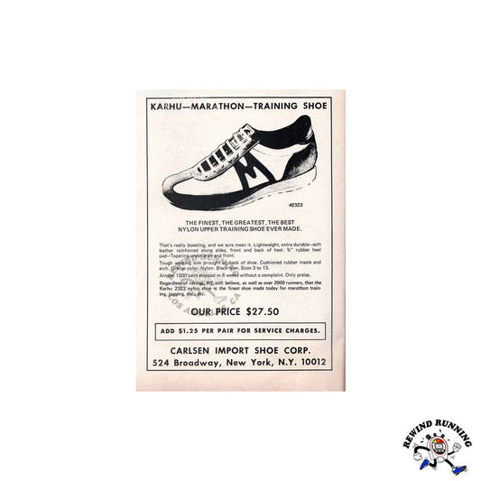 Karhu Marathon Training Shoe 1977 Men's Vintage Running Track Shoes Print Ad