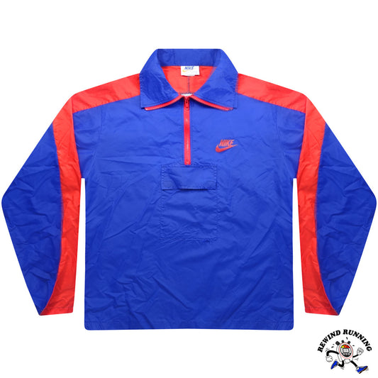 Nike OG Vintage 'Orange Tag' Zip Pullover Windbreaker 70s 80s Blue Red Track Jacket Anorak Large Front