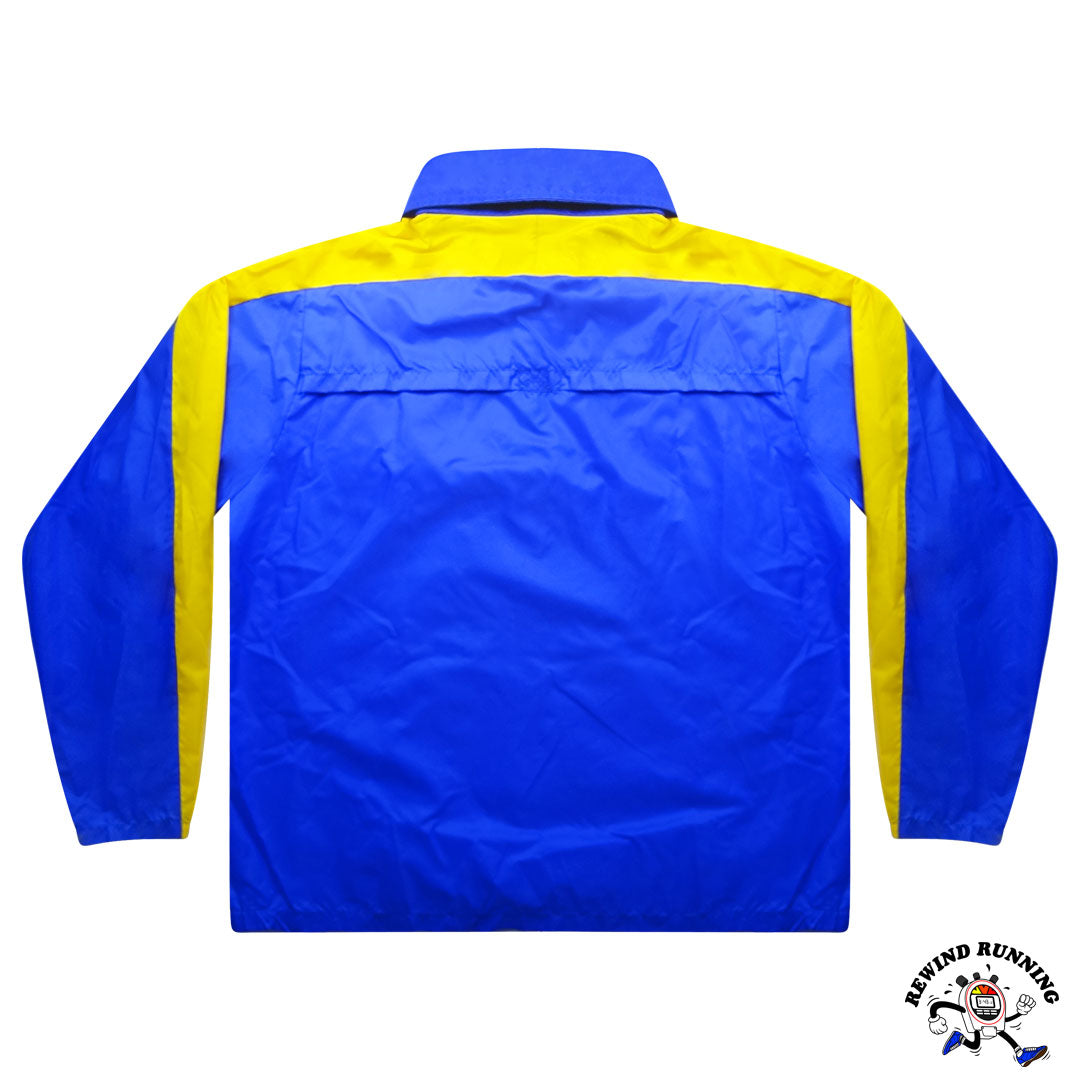 Nike Vintage Men's 70s 80s Blue Yellow Windbreaker Back Side