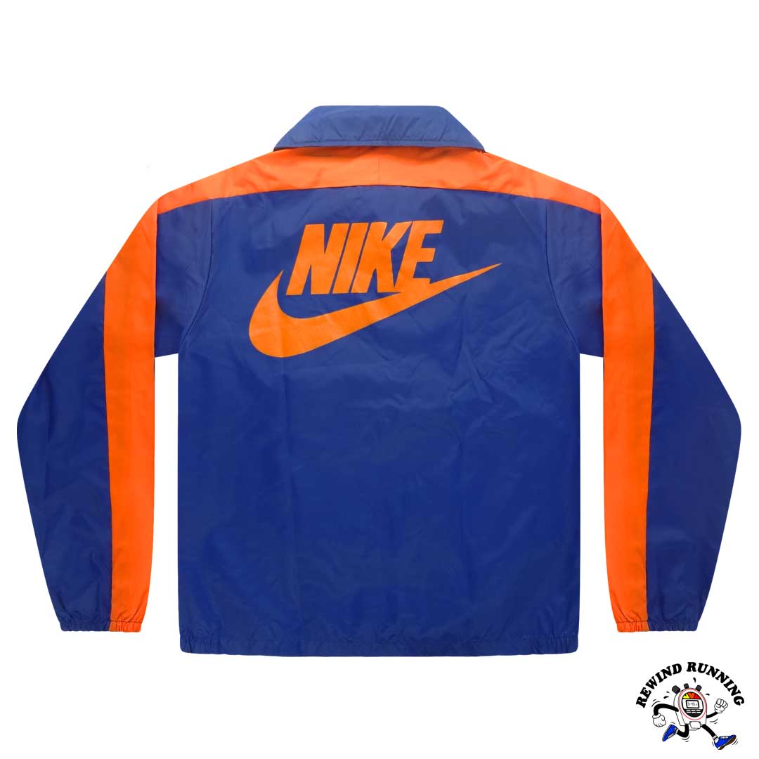 Nike Vintage Men's M 'Orange Tag' Blue Orange Windbreaker 70s 80s Zip Pullover Track Jacket Back