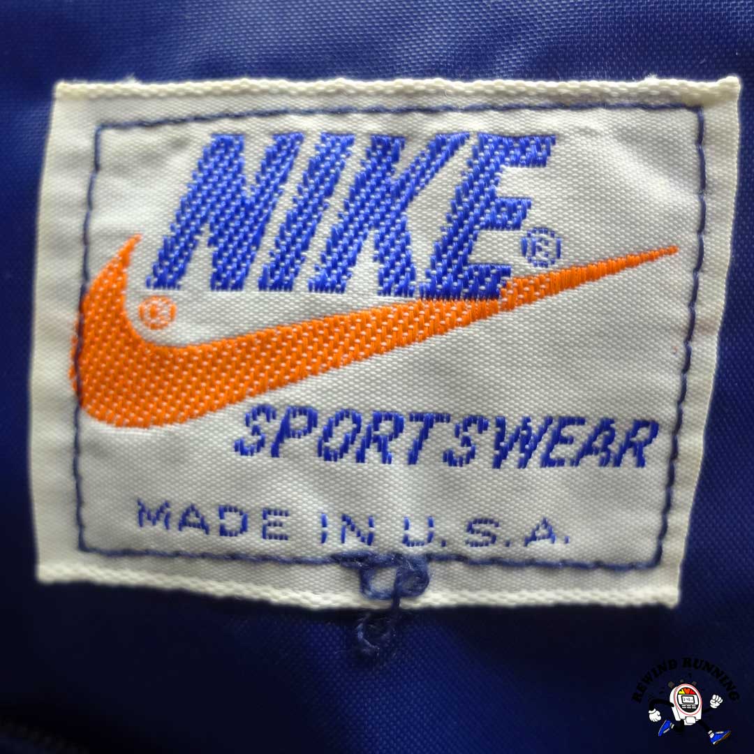Nike Vintage Men's M 'Orange Tag' Blue Orange Windbreaker 70s 80s Zip Pullover Track Jacket Inner Nike Label