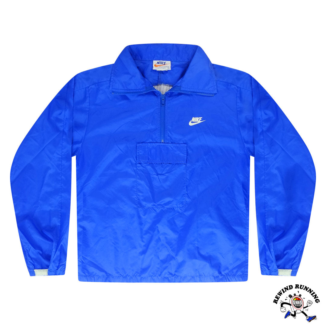 Nike Vintage Men's 'Orange Tag' Zip Pullover Windbreaker 70s 80s Royal Blue Track Jacket Anorak front