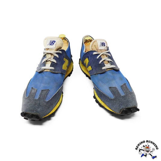 New Balance Blue Yellow 355 Vintage 1970s Sneakers running shoes with a brand logo on a white background