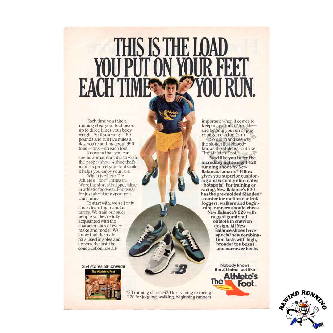 New Balance 620, 420, 220 The Athlete’s Foot vintage running shoes sneaker print ad