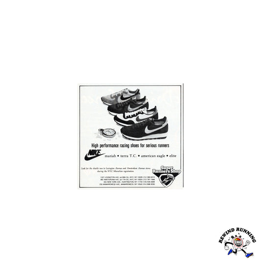 Nike Super Runners Shop 1983 Mariah, Terra TC, American Eagle and Elite Vintage Sneaker ad