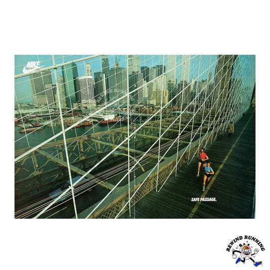 Nike Equinox 'Safe Passage' 1984 Vintage Sneaker Classic Brooklyn Bridge 80s Running Shoe Print Ad