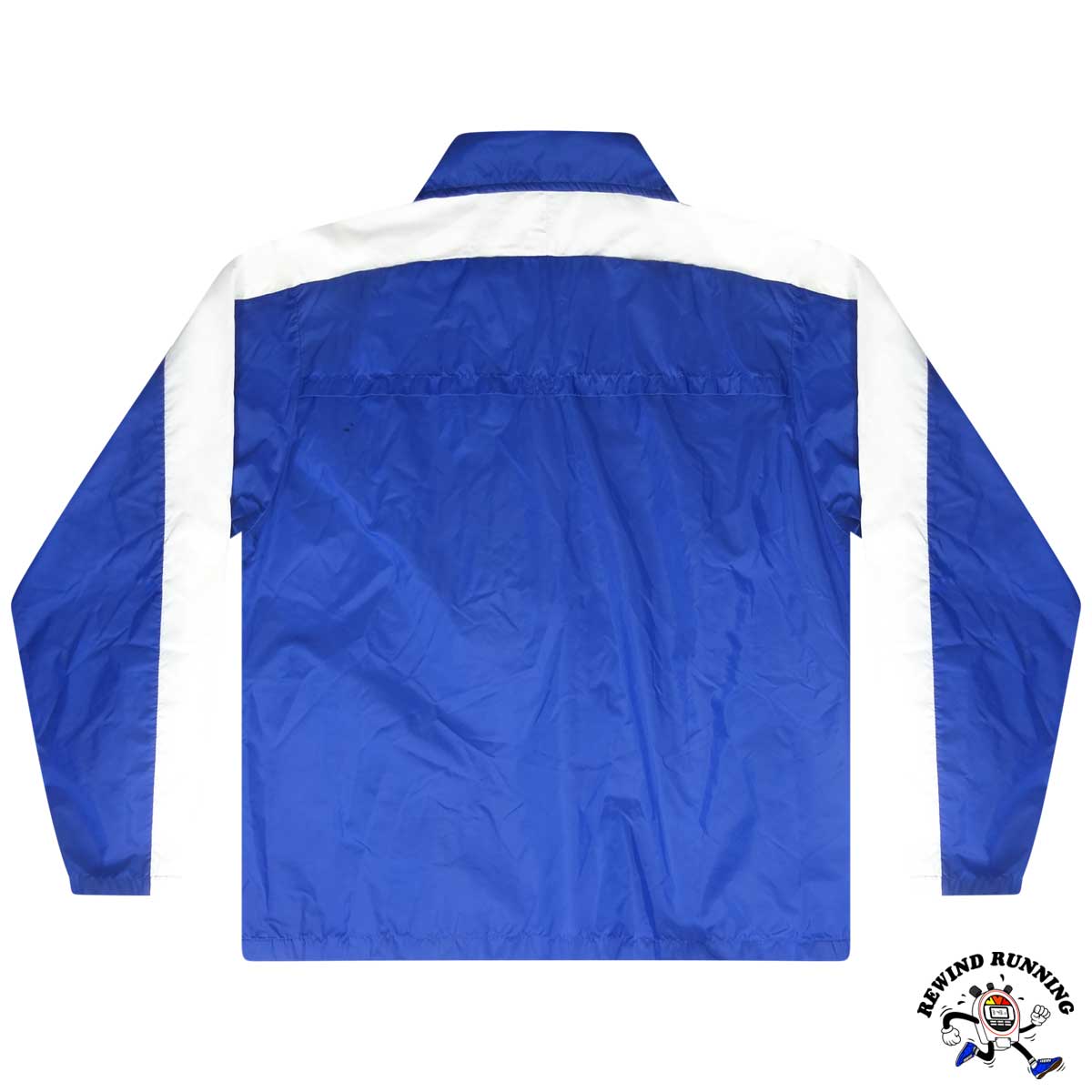 Nike Sportswear Vintage Navy Blue White 70s 80s Windbreaker Track Jacket Anorak 'Orange Tag' XL Back