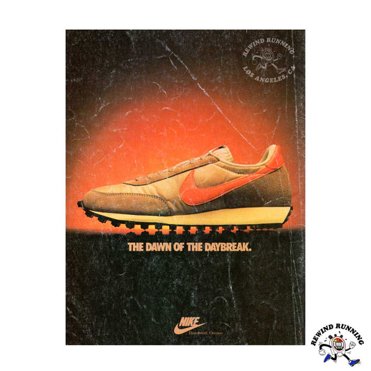 Nike 'The Dawn of The Daybreak' 1980 distressed vintage sneaker ad