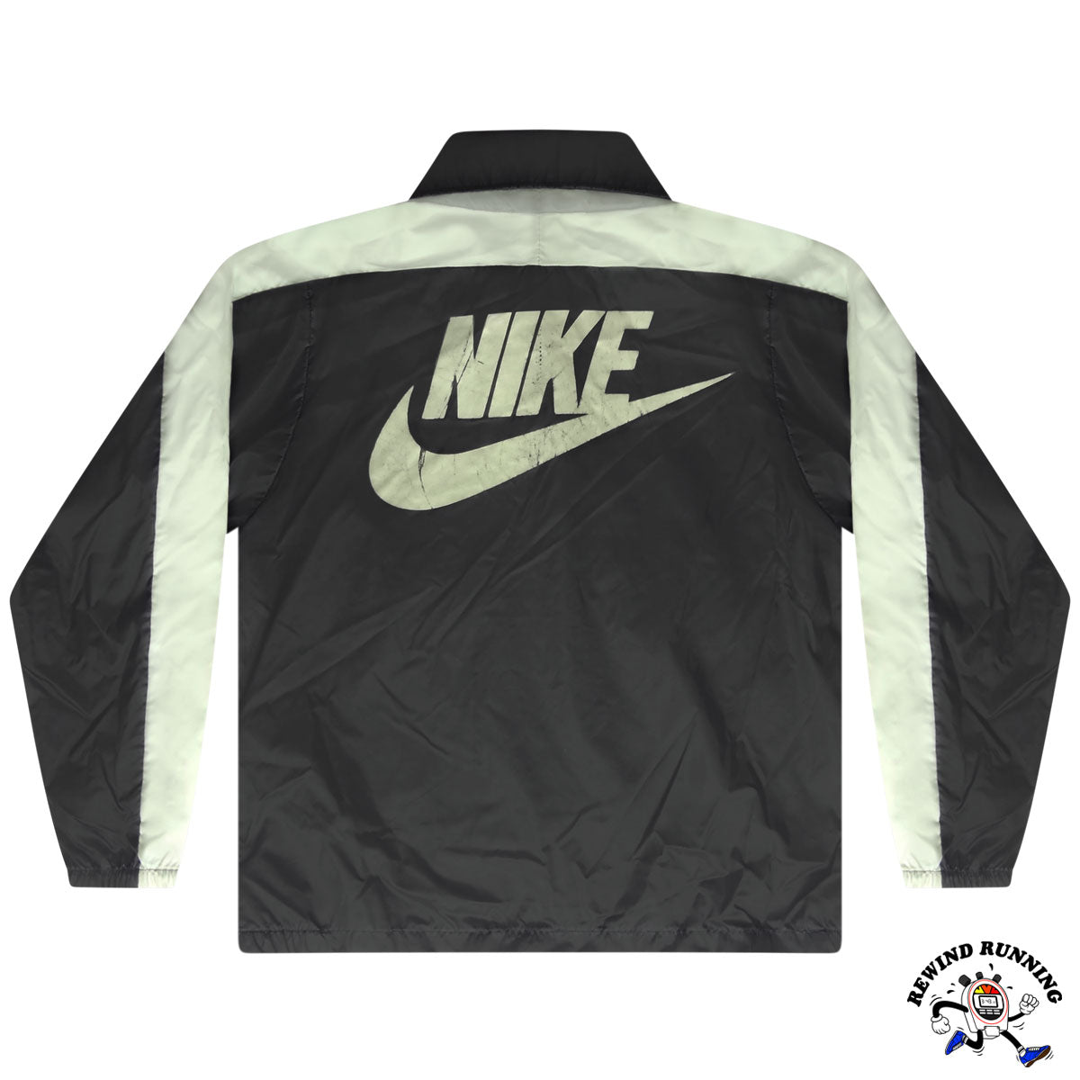 Nike OG Vintage 'Orange Tag' 1/4 Zip Pullover Windbreaker 70s 80s Black Gray Track Jacket Anorak Large Back Swoosh Logo