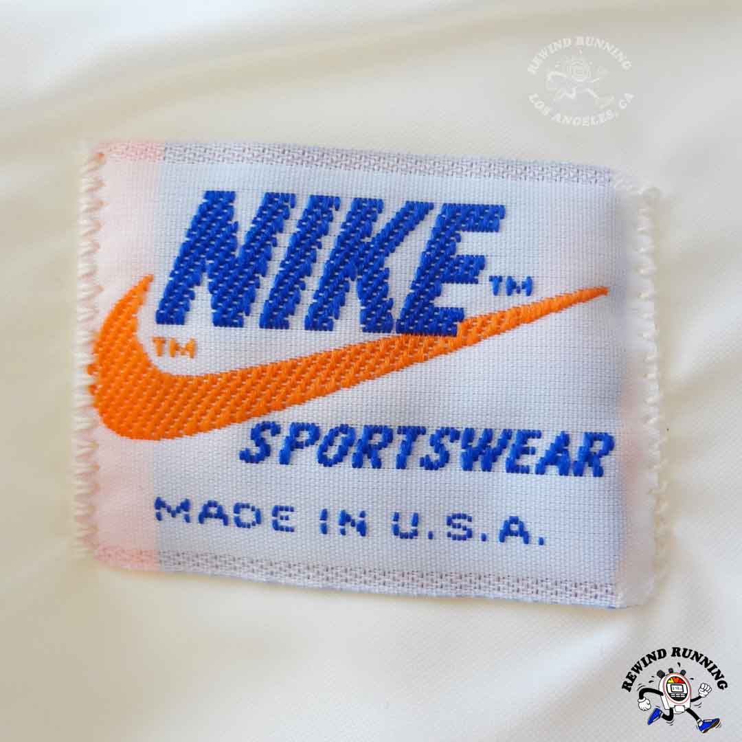 Nike Sportswear Vintage 'Orange Tag' Pullover Windbreaker OG 70s 80s White Blue Orange Track Jacket Anorak Label Detail
