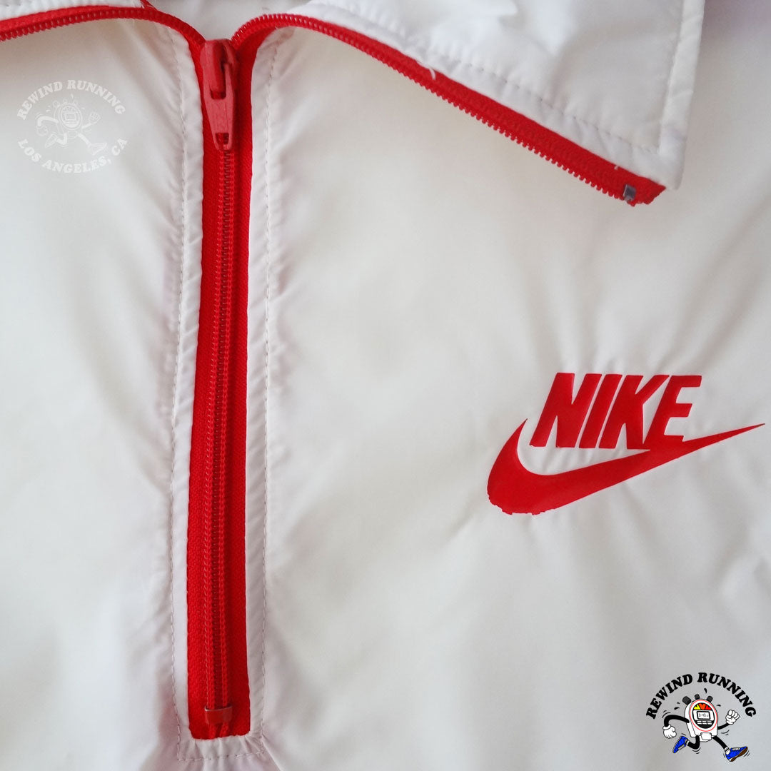 Nike Sportswear Vintage 'Orange Tag' Pullover Windbreaker OG 70s 80s White Blue Orange Track Jacket Anorak Logo & Zipper Detail