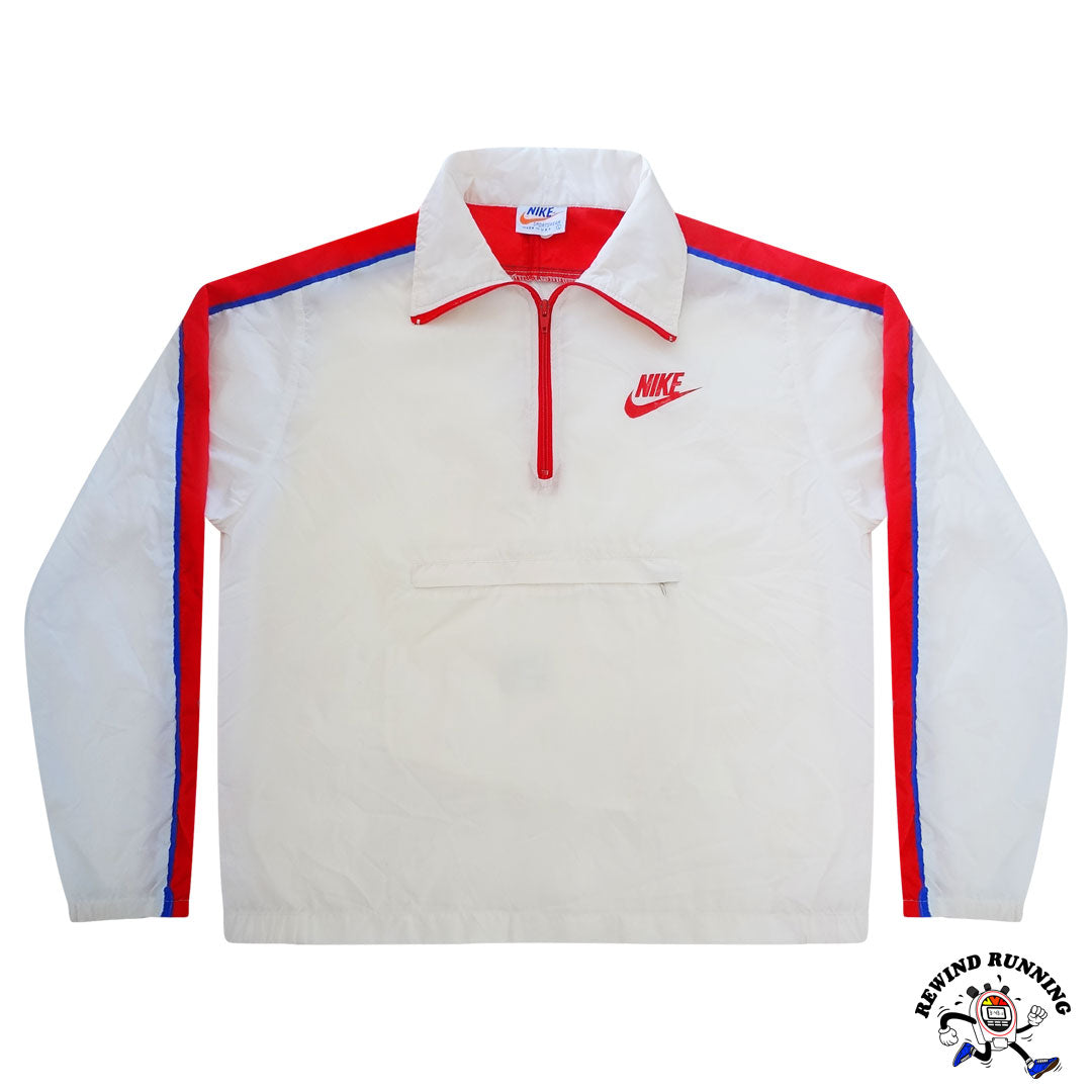 Nike OG Vintage 'Orange Tag' 1/4 Zip Pullover Windbreaker 70s 80s White Blue Orange Track Jacket Anorak