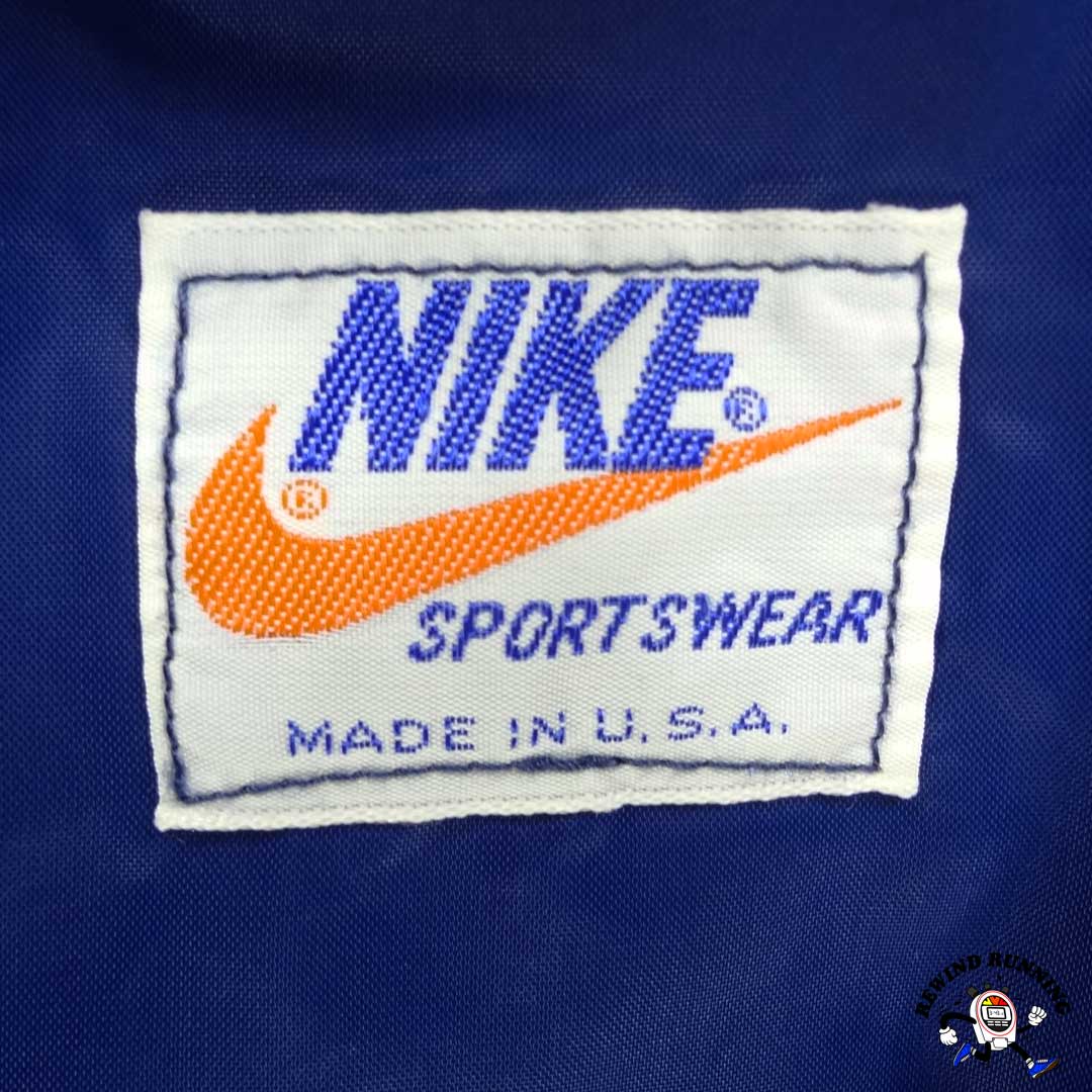 Nike Vintage Men's S 'Orange Tag' Blue Orange Windbreaker 70s 80s Zip Pullover Track Jacket Inside Label