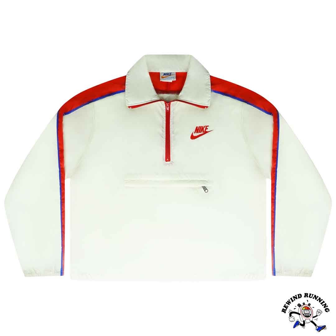 Nike OG Vintage 'Orange Tag' Pullover Windbreaker 70s 80s White Blue Orange Track Jacket Anorak Large Front