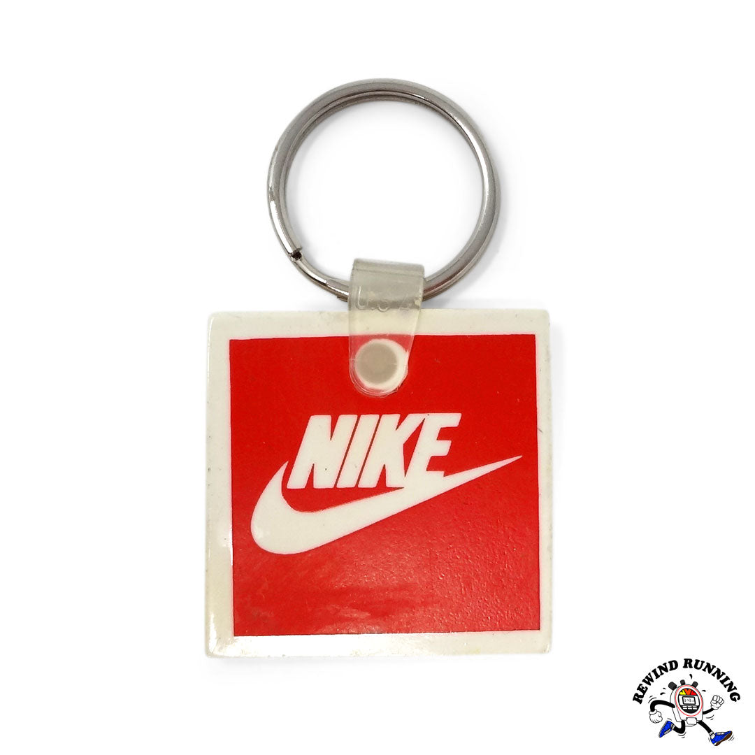 Nike Swoosh Logo Rare Vintage Orange Square Rubber Promo Keychain Keyr ...