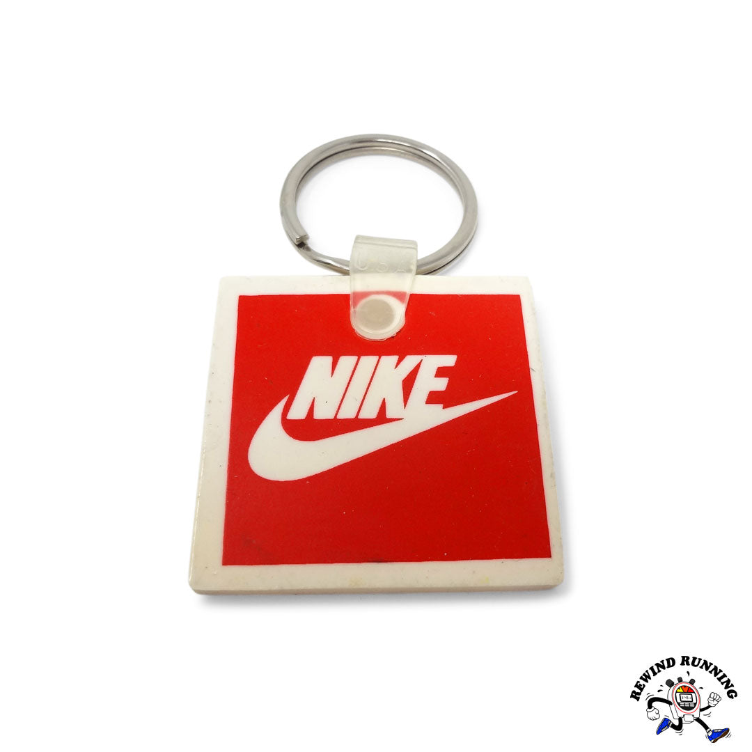 Nike Swoosh Logo Rare Vintage Orange Square Rubber Promo Keyring