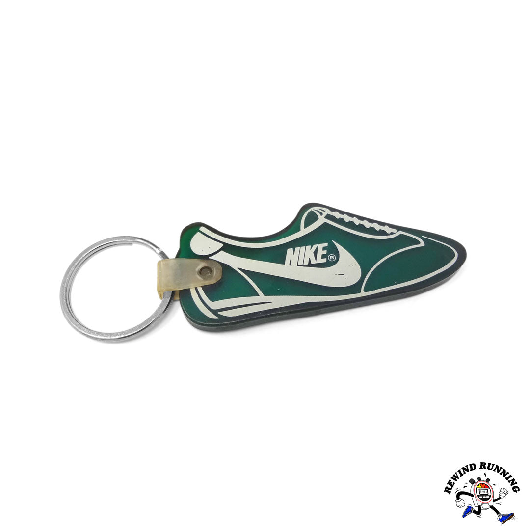 Nike Sneaker Running Shoe 80s Green Logo Rubber Promo Keychain