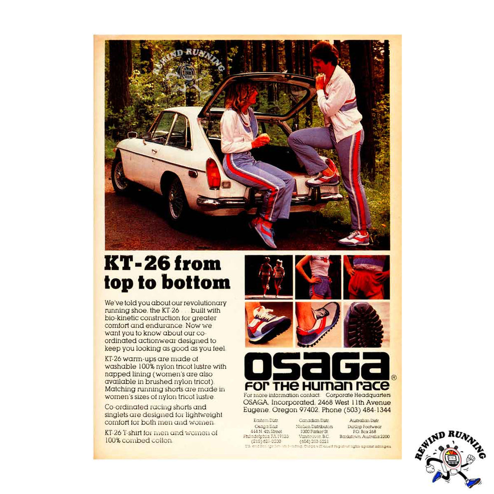 Osaga KT-26 Vintage 1979 Running Shoes Sneakers Print Ad – Rewind Running™