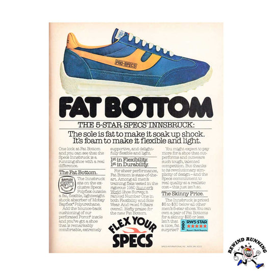 Pro-Specs Innsbruck 'Fat Bottom' 1980 vintage sneaker ad