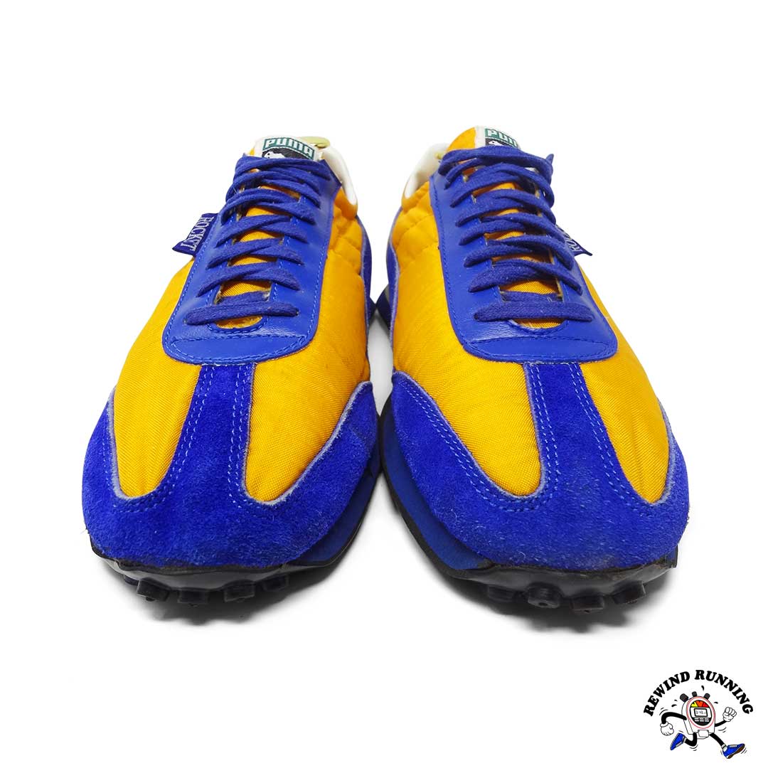 Puma Rocket Vintage 70s 80s Yellow & Blue Running Shoes Sneakers Men's Size 10.5 Toe Down
