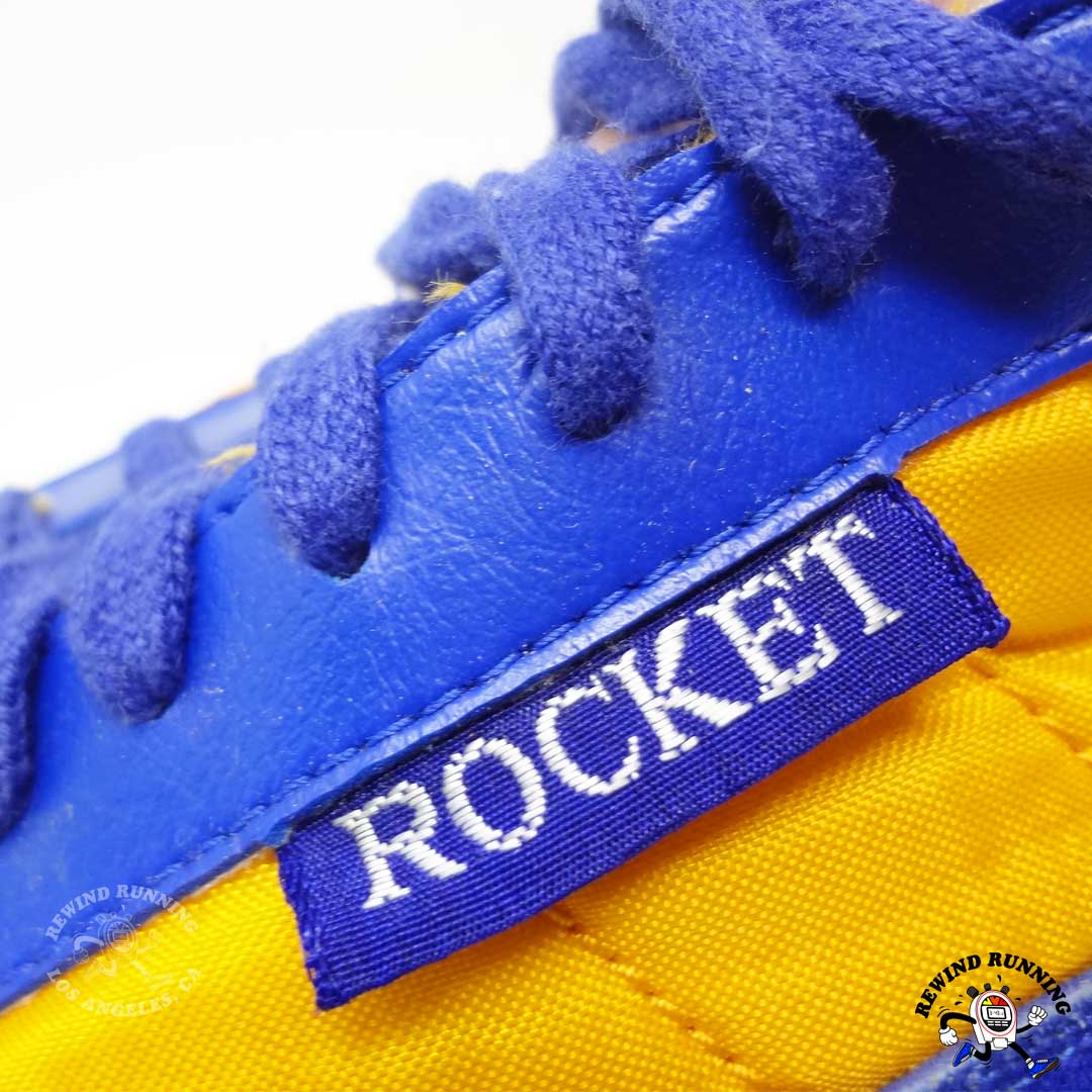 Puma Rocket Vintage 70s 80s Yellow & Blue Running Shoes Sneakers Men's Size 10.5 label logo
