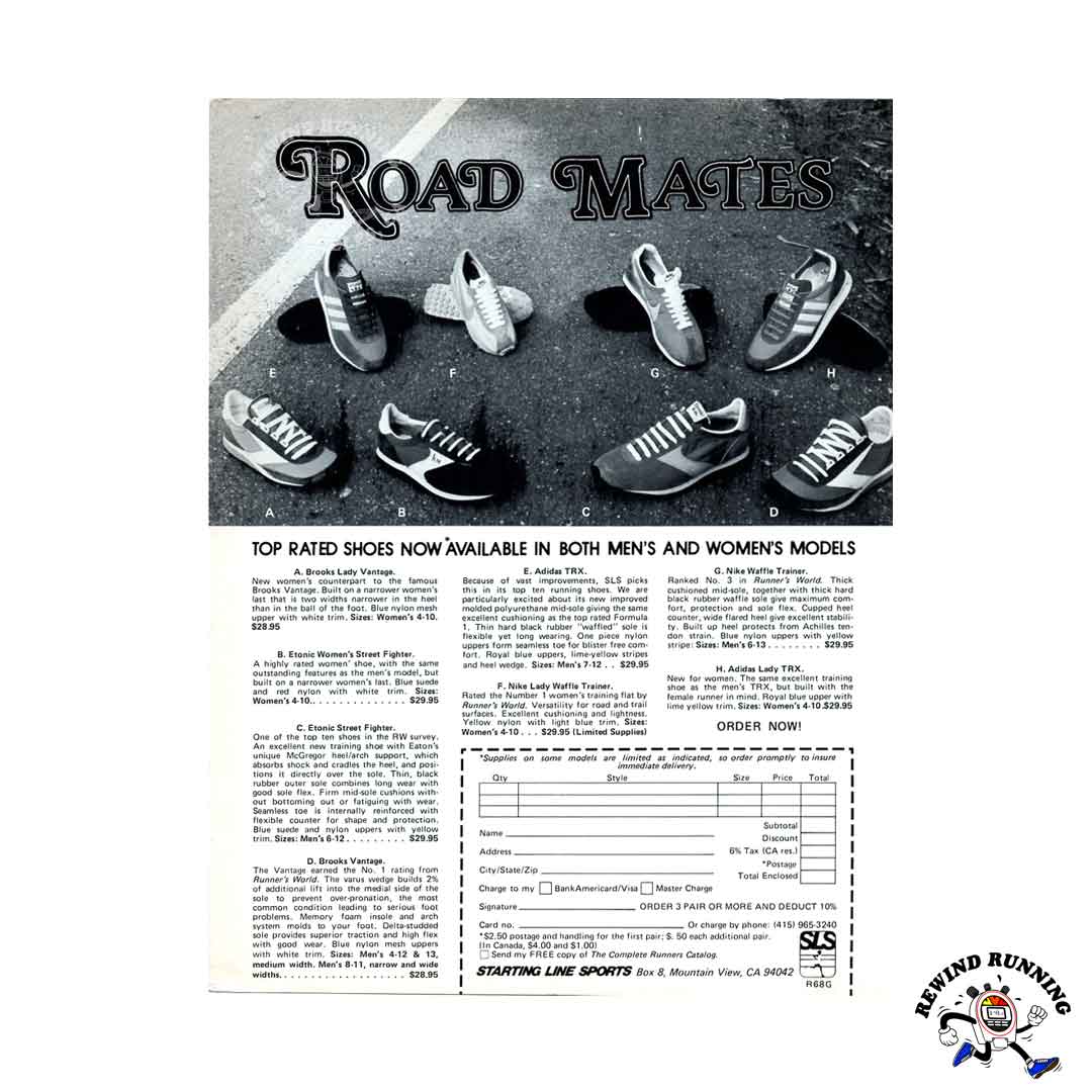 Starting Line Sports 1978 'Road Mates' Vintage Print Ad featuring Nike –  Rewind Running™
