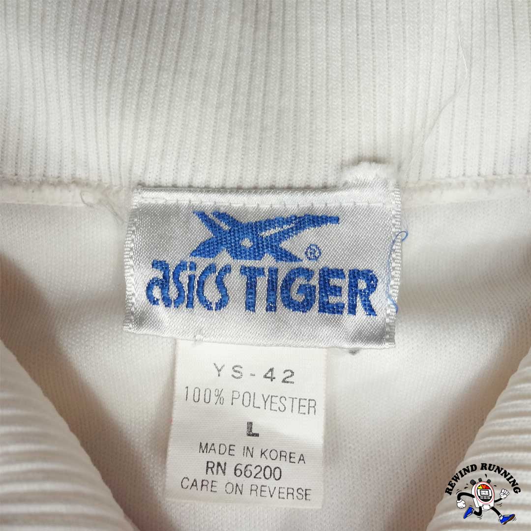 Asics Tiger Vintage 80s Red and White Men's Striped Track Jacket Size Label