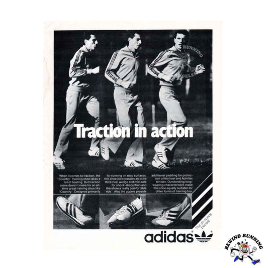 adidas Country Vintage 1977 “Traction in Action” Running Shoes Sneaker Print Ad