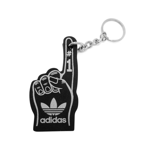 Adidas Trefoil Black Number 1 Mini Foam Fingers Sports Promo Keychain