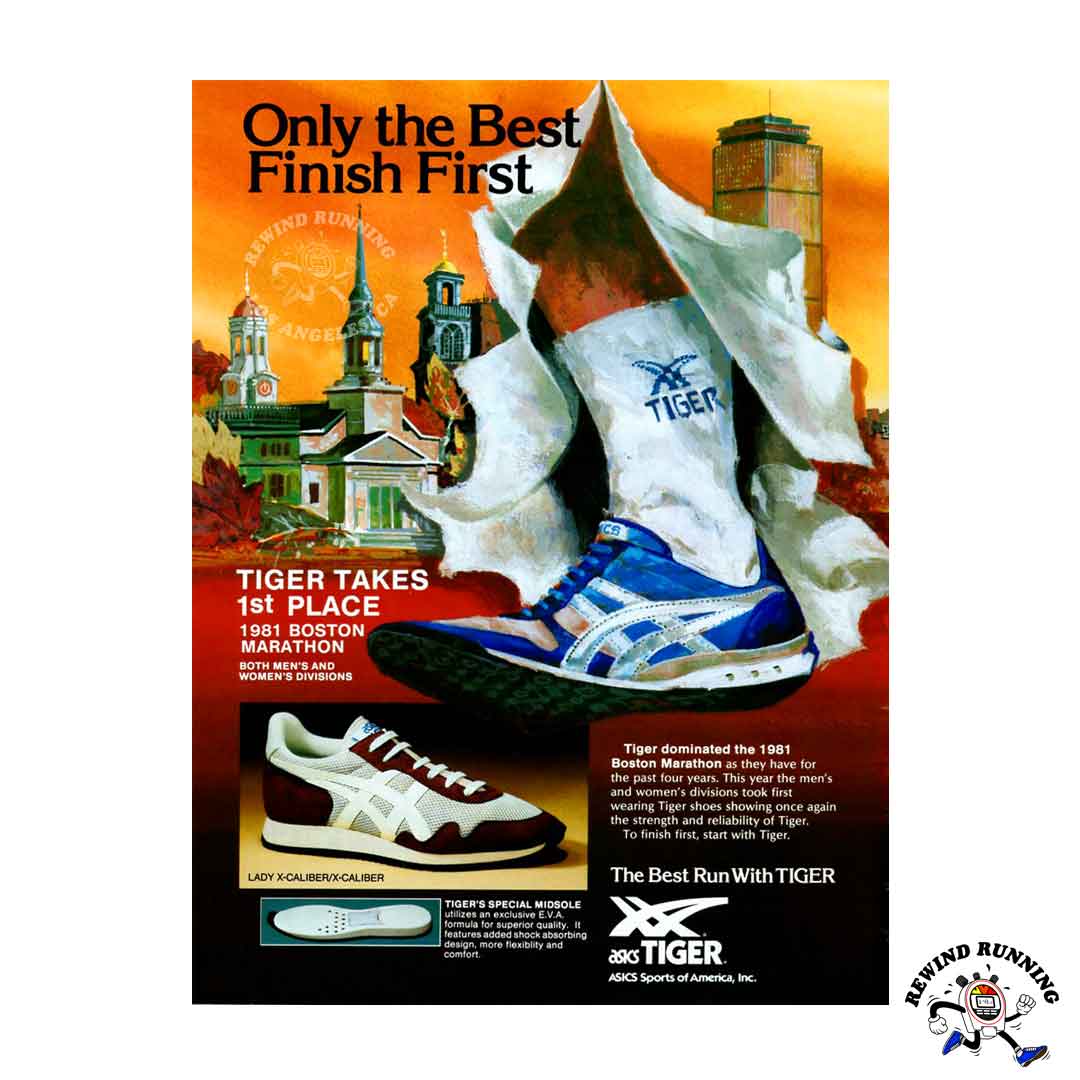 Asics Tiger X-Caliber 1981 Men's Vintage Running Shoes 80s Sneakers Print Ad