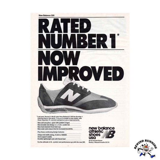 New Balance 320 Number 1 vintage sneaker ad from 1977