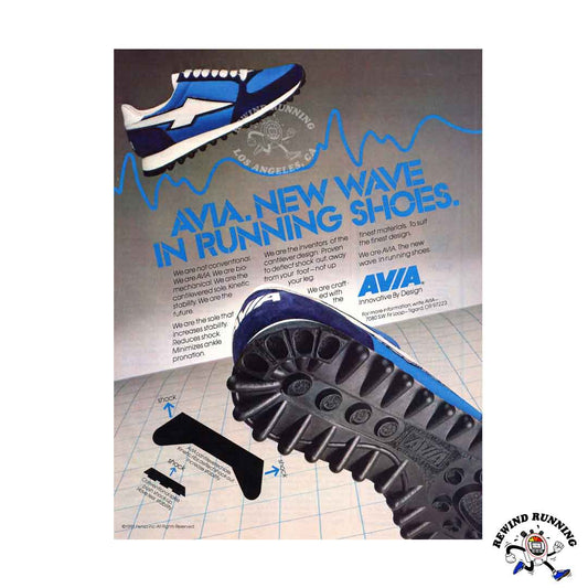 Avia "New Wave" 1981 vintage running shoe print ad