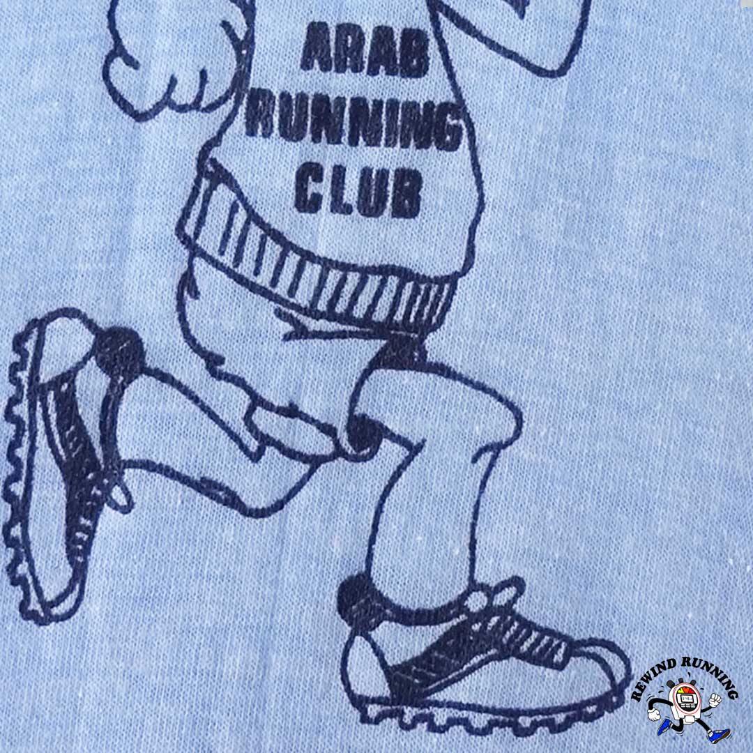 Arabian 10K Osaga Shoes Vintage Ringer T-Shirt Mens S Arab Alabama Running Club 80s Detail