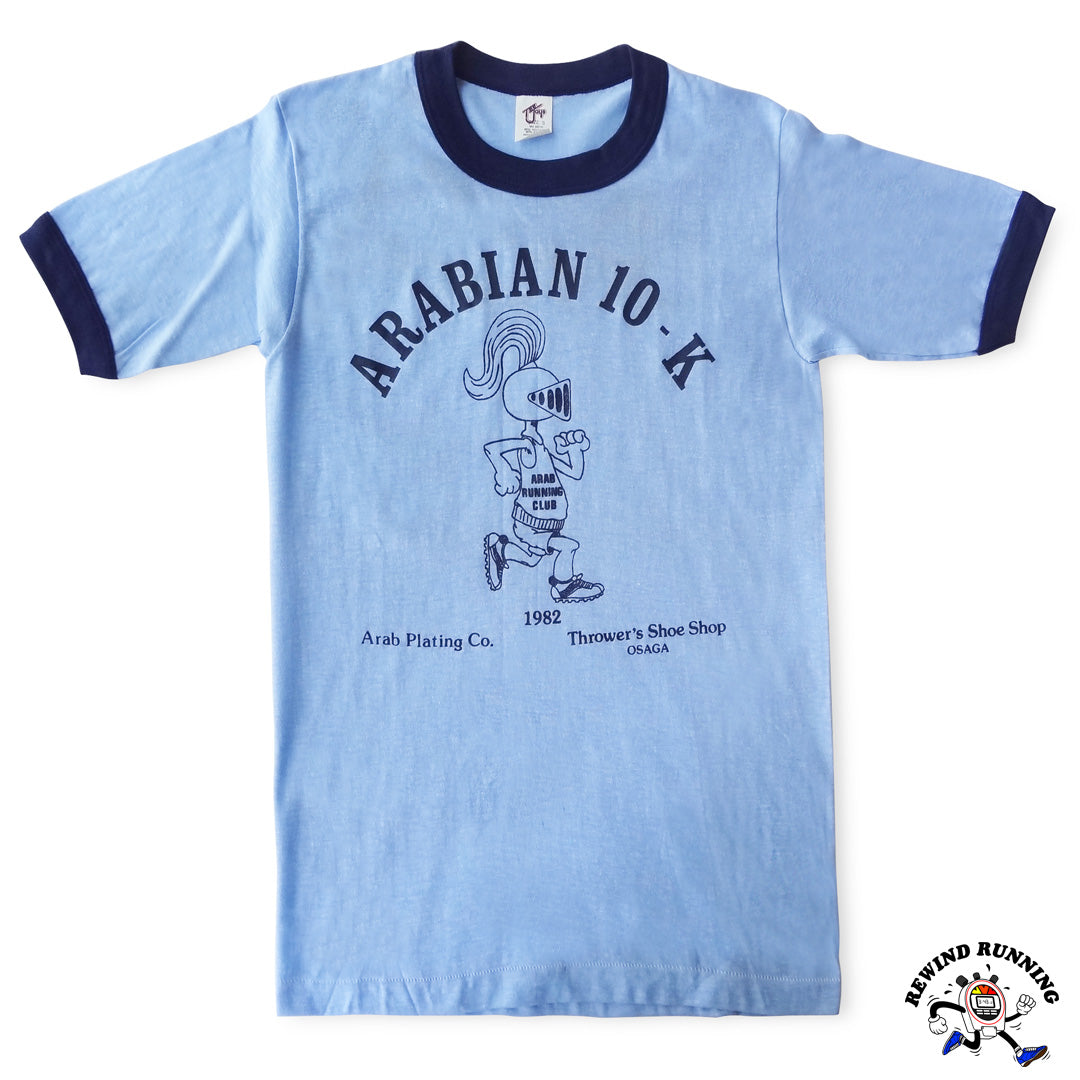Arabian 10K Osaga Shoes Vintage Ringer T-Shirt Mens S Arab Alabama Running Club 80s