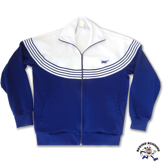 Asics Tiger Vintage 70s 80s Blue and White Striped Track Jacket
