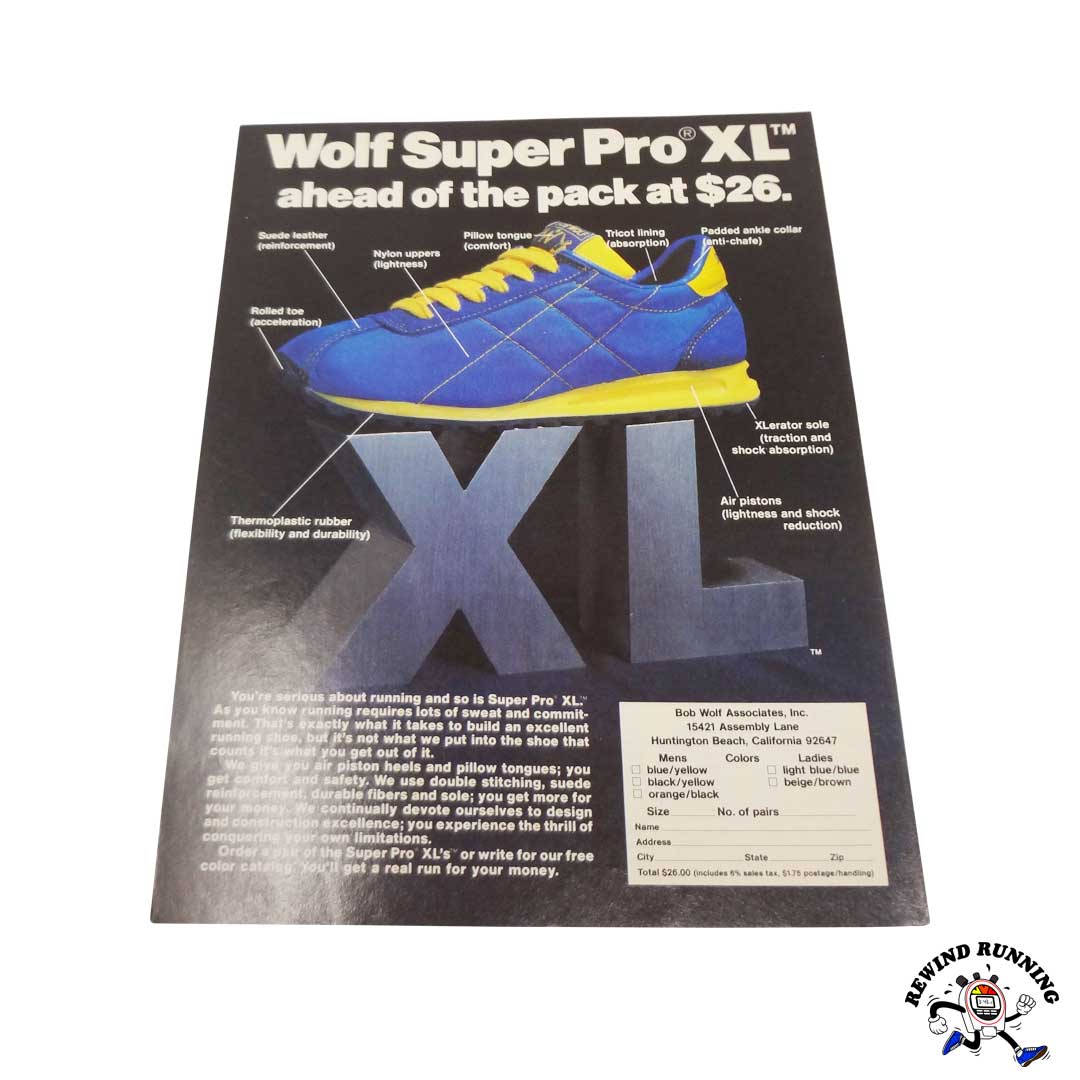 Bob Wolf Super Pro XL 1979 waffle trainer style vintage sneaker ad