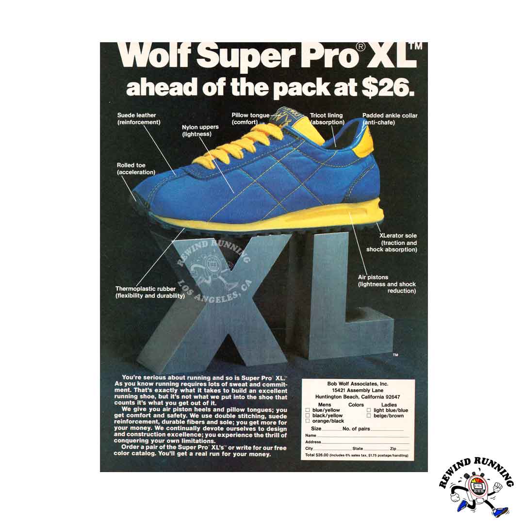 Bob Wolf Super Pro XL 1979 waffle trainer style vintage sneaker ad