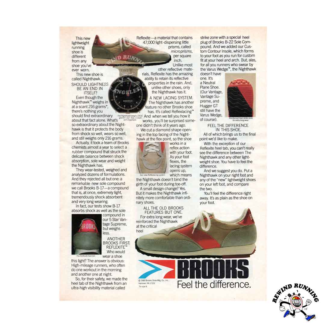 Brooks Nighthawk 1980 vintage sneakers ad