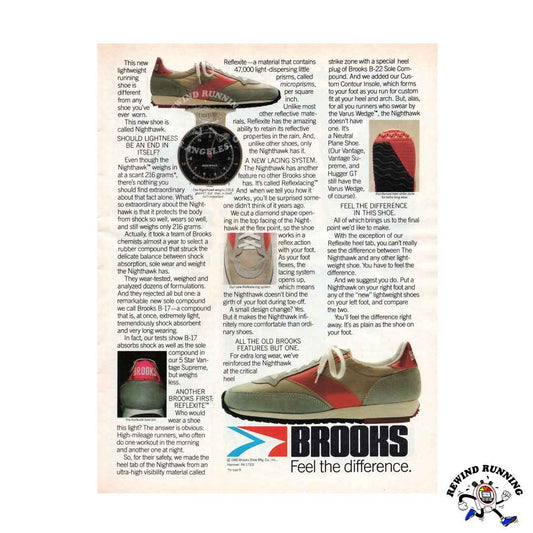 Brooks Nighthawk 1980 vintage sneakers ad