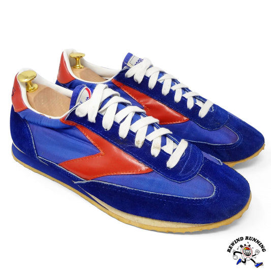 Brooks Super Villanova NOS Deadstock Vintage 70s Sneakers Running Shoes Men's Size 11 Blue Orange-Red