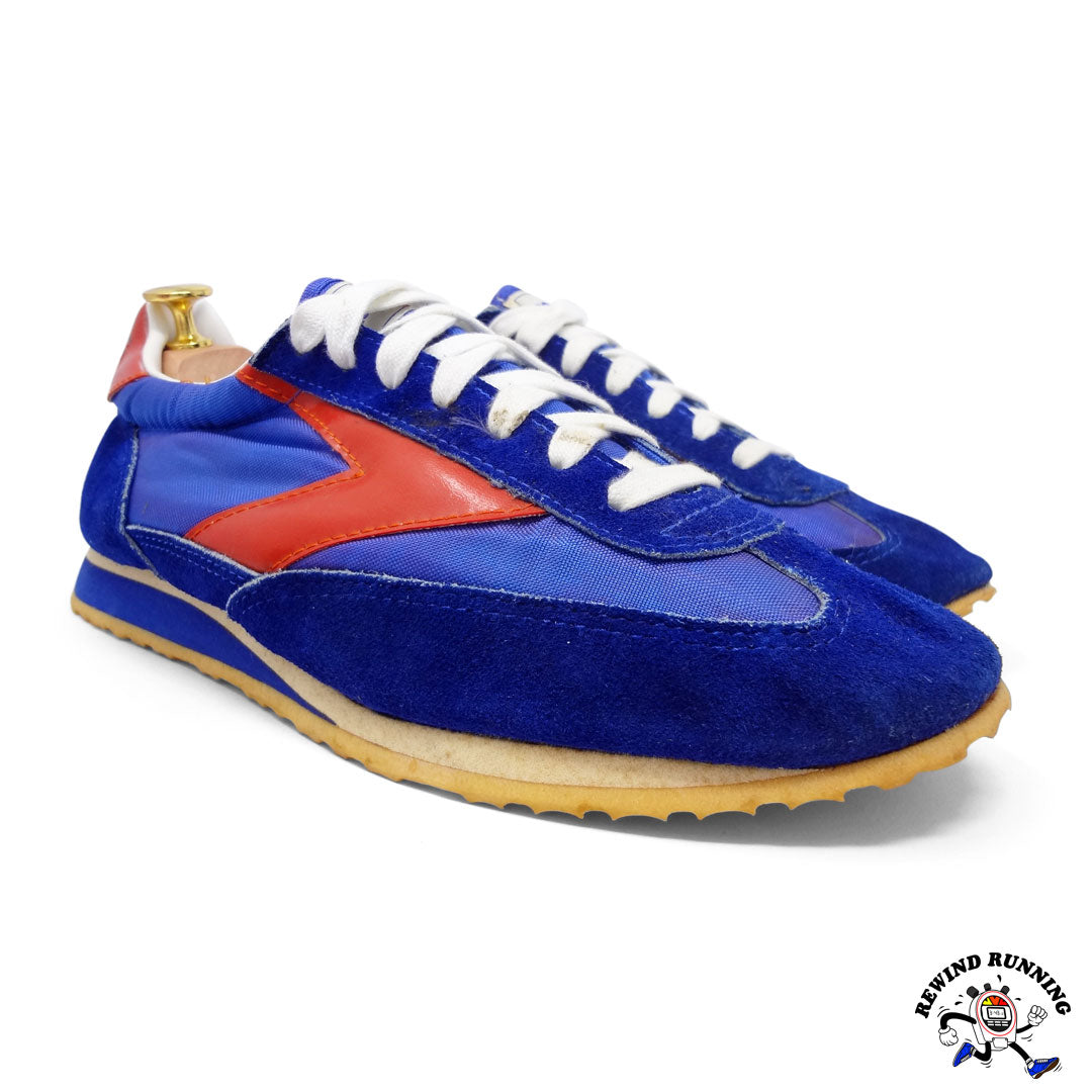 Brooks Super Villanova NOS Deadstock Vintage 70s Sneakers Running Shoes Men's Size 11 Blue Orange-Red Low Profile