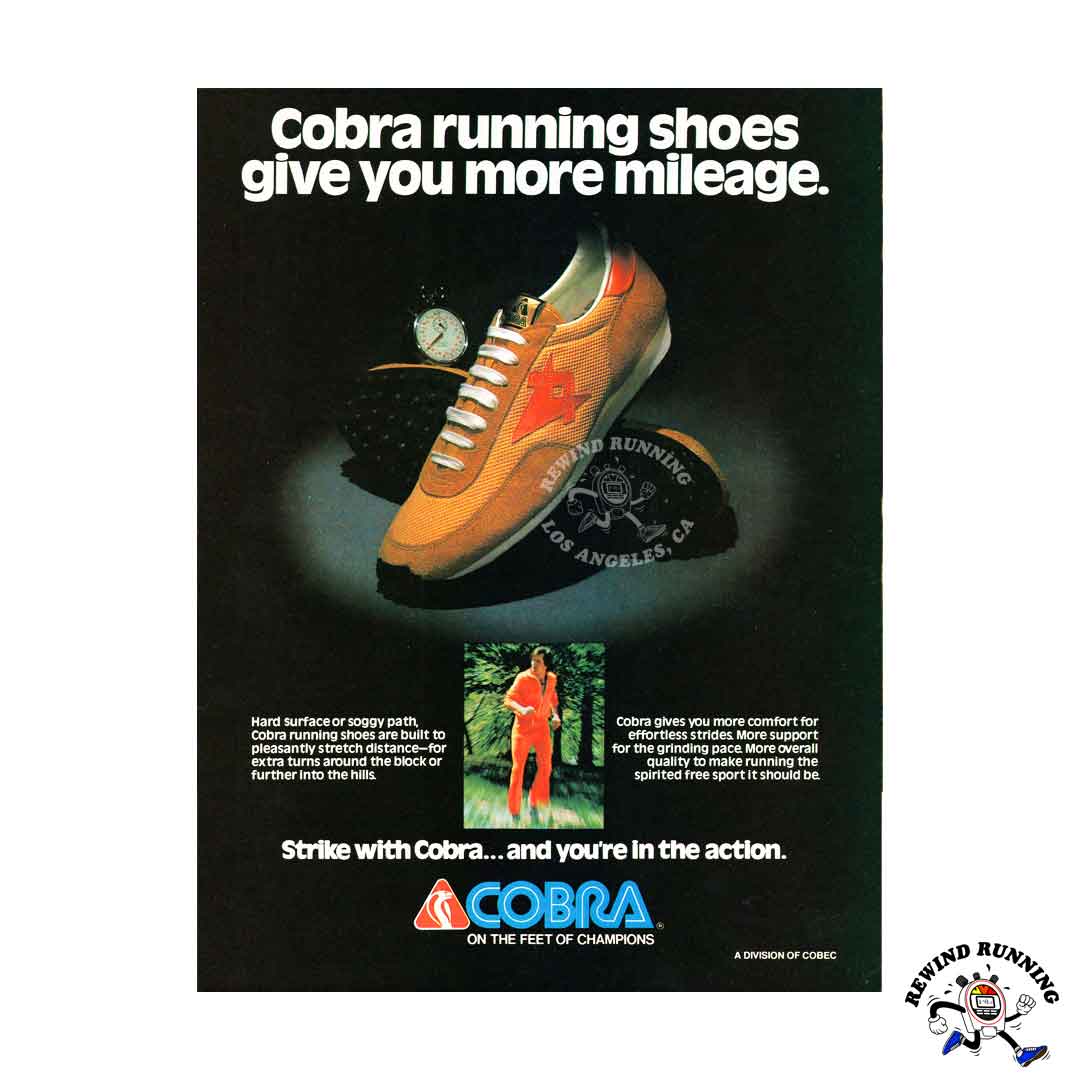 Cobra brand running shoes 1979 vintage sneaker ad