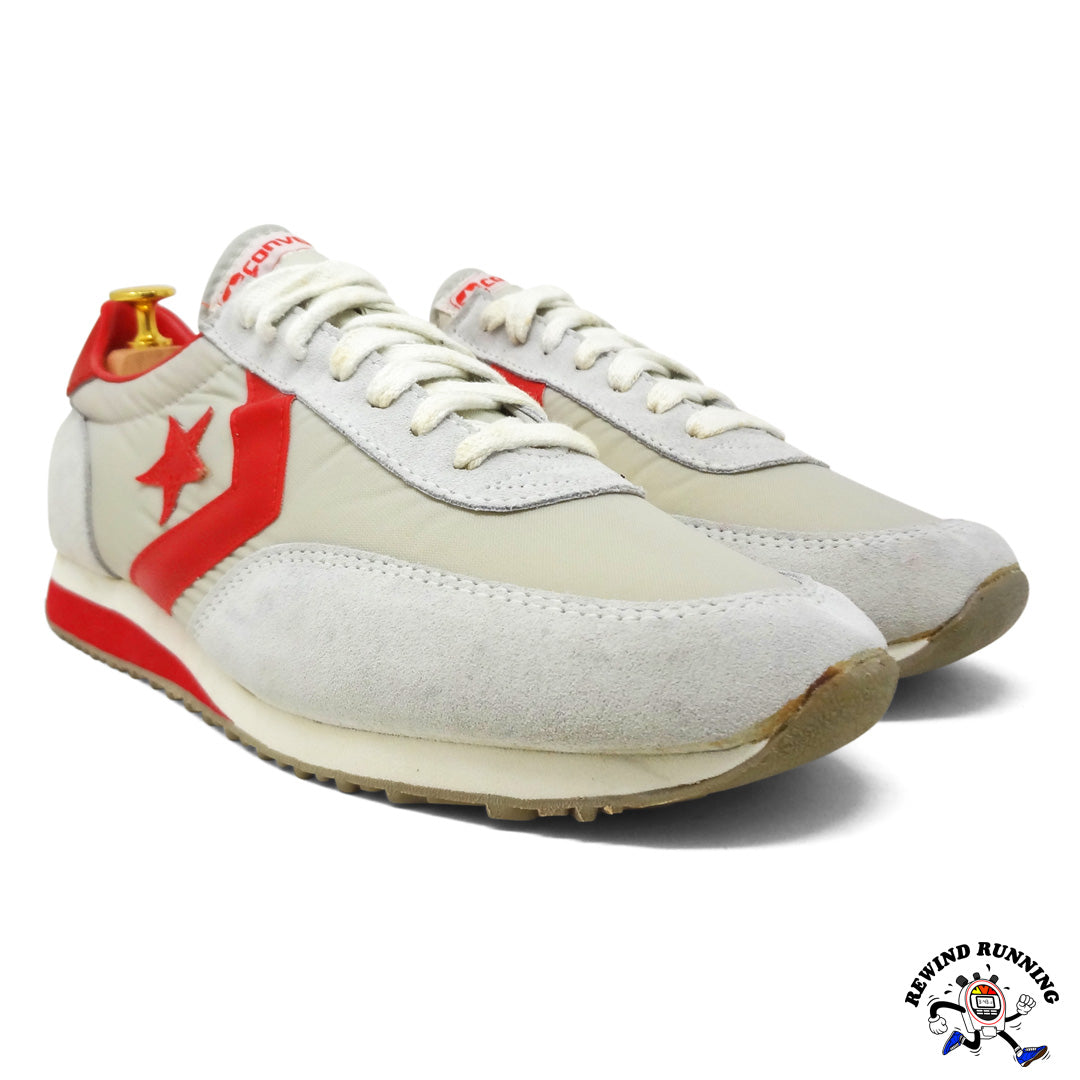 Converse 80s Gray and Red Vintage Running Shoes Sneakers low profile