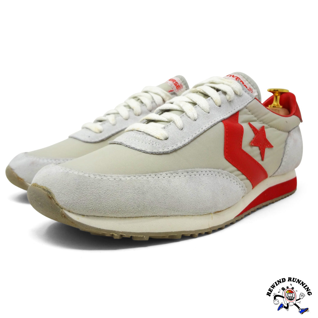 Converse 80s Gray and Red Vintage Running Shoes Sneakers 3-4 view
