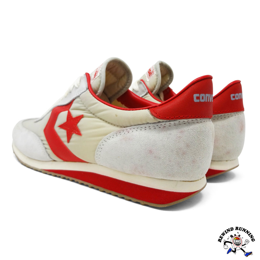 Converse 80s Gray and Red Vintage Running Shoes Sneakers 3-4 rear view