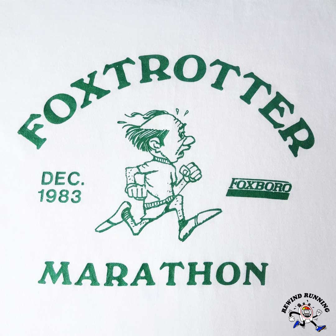 Foxtrotter 1983 Marathon Foxboro, MA Running 80s Vintage Ringer T-Shirt Detail