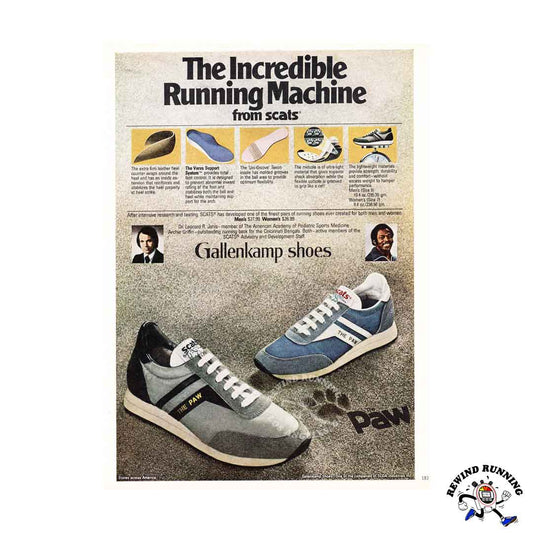 Gallenkamp Scats 1980 "The Paw" model vintage running shoes ad