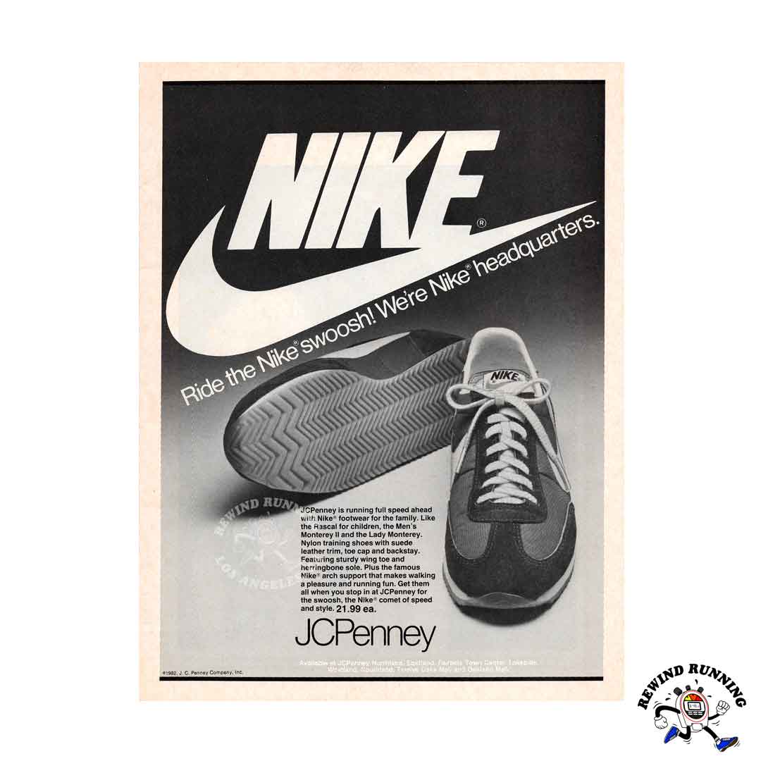 Nike JC Penney vintage sneaker ad from 1982 for the Monterey II (Oceania), Rascal, and Lady Monterey